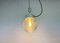 Vintage White Porcelain Pendant Light with Ribbed Glass, 1970s, Image 12