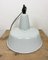 Lámpara colgante de fábrica industrial grande esmaltada en gris de Zaos, años 60, Imagen 13