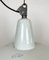 Lámpara colgante de fábrica industrial grande esmaltada en gris de Zaos, años 60, Imagen 3