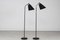 Scandinavian Adjustable Floor Lamps in Black Lacquer and Brass by Josef Frank, 1940s, Set of 2, Image 1