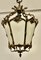 Französische Laternenlampe aus Messing & geätztem Glas im Rokoko-Stil, 1920er 1