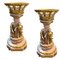 Italian Centerpieces in Porcelain with Sculpture of Women and Flowers & Touches of Gold by Tiche, Set of 2 1