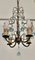 French Turquoise Crystal and Brass Chandelier, 1920s 8