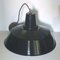 Large Black Enamelled Industrial Ceiling Lamp, 1930s 1