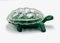 Recipiente en forma de tortuga de vidrio con malaquita de Curt Schlevogt, años 60, Imagen 1