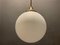 Italian Opaline Glass Sphere Pendant Lights, 1970s, Set of 2 3