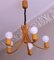 Danish Variable Height Chandelier with 5 Arms, 1970s, Image 1