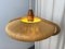 Height Adjustable Ceiling Pendant Lamp in Teak and Sisal from Temde Leuchten, Germany, 1960s 3