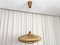 Height Adjustable Ceiling Pendant Lamp in Teak and Sisal from Temde Leuchten, Germany, 1960s 9