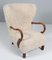 Danish Cabinetmaker 1940s Lounge Chair, Lambskin 2