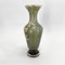 Large Green Glass Vase with Golden Decor, 1960s, Image 4