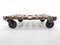 Vintage Industrial Iron & Wood Coffee Table on Wheels, 1950s, Image 2