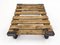 Vintage Industrial Iron & Wood Coffee Table on Wheels, 1950s 7