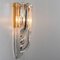 Lámpara de pared de cristal curvado y latón dorado de Venini, Italia, años 60, Imagen 12