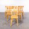 French Blonde Tri Back Bentwood Dining Chairs from Baumann, 1950s, Set of 6 1