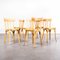French Blonde Tri Back Bentwood Dining Chairs from Baumann, 1950s, Set of 6 6