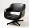 Black Leather Swivel Lounge Chair by Olli Mannermaa, 1970s 9
