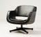 Black Leather Swivel Lounge Chair by Olli Mannermaa, 1970s 3