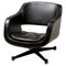 Black Leather Swivel Lounge Chair by Olli Mannermaa, 1970s, Image 1