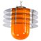 Space Age Lounge Deckenlampe mit Orangefarbenem Glas, 1970er 1