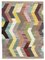 Tappeto vintage multicolore in cotone e lana, Immagine 1