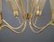 German Brass & Etched Glass Chandelier, 1950s, Image 5