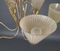 German Brass & Etched Glass Chandelier, 1950s 4