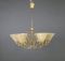 German Brass & Etched Glass Chandelier, 1950s, Image 1