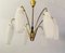 Mid-Century Italian Six-Arm Brass Chandelier 5