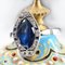 French Art Deco 18 Karat White Gold Shuttle Ring with Sapphire and Diamonds, 1920s 3