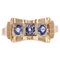 French 1940s Sapphire 18 Karat Rose Gold Knot Tank Ring 1