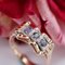 French 1940s Sapphire 18 Karat Rose Gold Knot Tank Ring 11