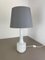 Modernist White Satin Glass Table Light Base attributed to Doria Lights, Germany, 1970s 2