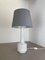 Modernist White Satin Glass Table Light Base attributed to Doria Lights, Germany, 1970s 3