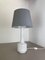 Modernist White Satin Glass Table Light Base attributed to Doria Lights, Germany, 1970s, Image 3