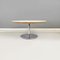 Modern Italian Round Coffe Table in White Wood and Metal, 1980s 2