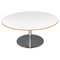 Modern Italian Round Coffe Table in White Wood and Metal, 1980s 1