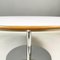 Tavolino da caffè rotondo moderno in legno bianco e metallo, Italia, anni '80, Immagine 7