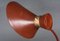 Lámpara de escritorio Diabolo flexible de cuero rojo, años 60, Imagen 8