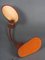 Lámpara de escritorio Diabolo flexible de cuero rojo, años 60, Imagen 11
