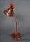 Lámpara de escritorio Diabolo flexible de cuero rojo, años 60, Imagen 5