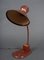 Lámpara de escritorio Diabolo flexible de cuero rojo, años 60, Imagen 3