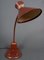 Lámpara de escritorio Diabolo flexible de cuero rojo, años 60, Imagen 2