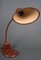 Lámpara de escritorio Diabolo flexible de cuero rojo, años 60, Imagen 7