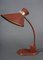 Lampe de Bureau Flexible Diabolo en Cuir Rouge, 1960s 4