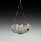 Art Deco Clam Shell-Shaped Hanging Lamp in Frosted Glass and Chrome, 1920s, Image 1