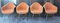 Sillas de comedor con carcasa de fibra de vidrio de tapicería naranja y base en H de Hermann Miller, años 70. Juego de 4, Imagen 1