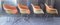 Sedie da pranzo con scocca in fibra di vetro arancione e base a H di Hermann Miller, anni '70, set di 4, Immagine 10