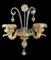 Art Nouveau Italian Murano Glass Wall Sconce in Blown Glass and Gold, 1950s 2