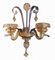 Art Nouveau Italian Murano Glass Wall Sconce in Blown Glass and Gold, 1950s, Image 1